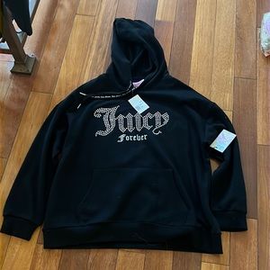 JUIC COUTURE FOREVER 21 RHINESTONE BLACK HOODIE XXXL WOMEN